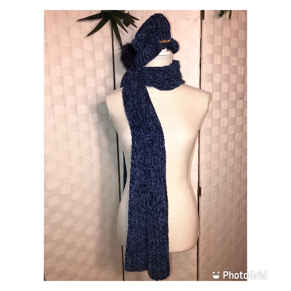 Bebe Pom Pom Hat with Scarf Set